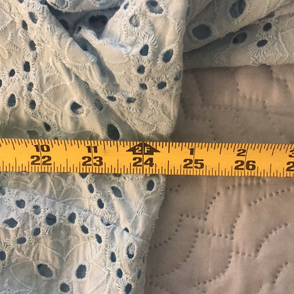 On 34th Blue Cool Eyelet Blouse Top Spring Plus Size Curve Loving Size… - Picture 13 of 15